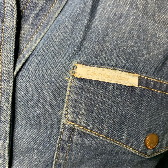 Calvin Klein Jeans Retro Denim Shirt Dress - Picture 4 of 4